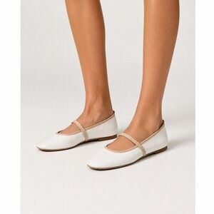 Patricia Green White Genuine Leather Mary Jane Ballet Flats Made in Italy 39 9
